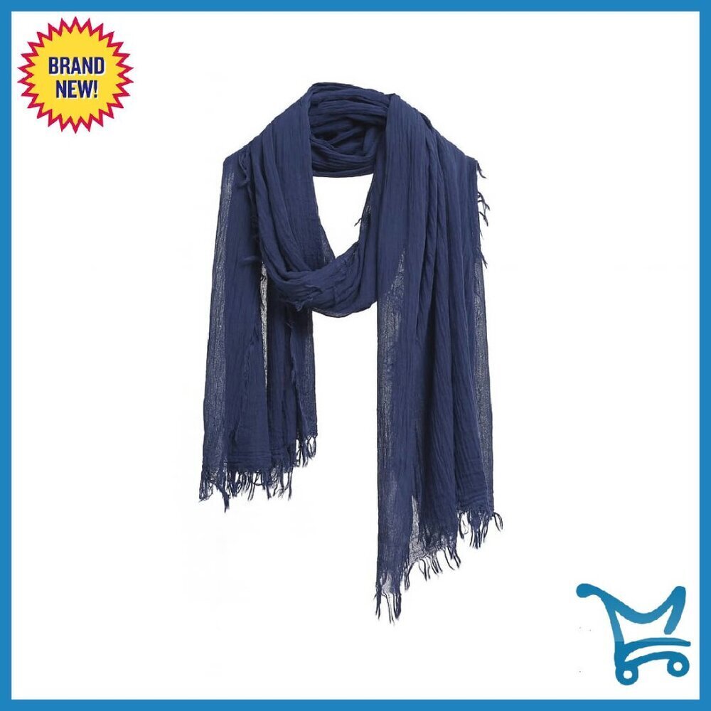Soft Lightweight Cotton Scarf Shawl Wrap 37x76 Travel Accessory